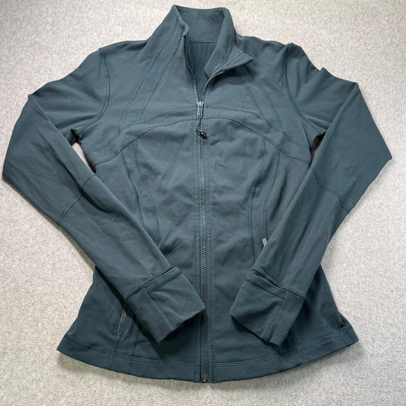 Lululemon Define Jacket Women’s Size 6 Full Zip Dark Teal Green Yoga Running - Picture 1 of 11